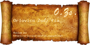 Orlovics Zsófia névjegykártya